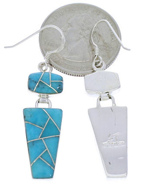 Turquoise Southwest Jewelry Silver Hook Dangle Earrings EX29535