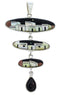 Native American Village Design Multicolor Silver Pendant EX29571