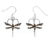 Multicolor Inlay Silver Dragonfly Jewelry Hook Dangle Earrings MW77069