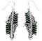 Turquoise Needlepoint Sterling Silver Southwest Water Wave Hook Dangle Earrings PX33004