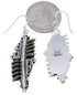 Turquoise Needlepoint Sterling Silver Southwest Water Wave Hook Dangle Earrings PX33004