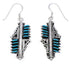 Genuine Sterling Silver Turquoise Needlepoint Water Wave Hook Dangle Earrings PX33009