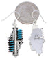 Genuine Sterling Silver Turquoise Needlepoint Water Wave Hook Dangle Earrings PX33009