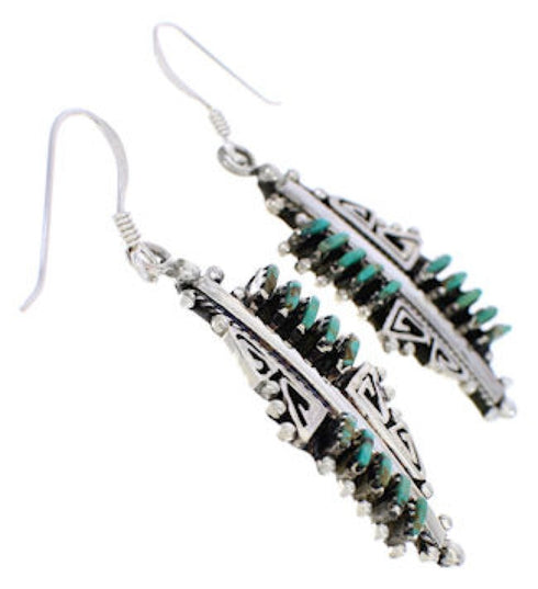 Sterling Silver Turquoise Jewelry Southwest Water Wave Hook Earrings PX33016