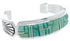 Genuine Sterling Silver Turquoise Inlay Jewelry Cuff Bracelet MX27330