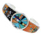 Southwestern Silver Sun Multicolor Inlay Cuff Bracelet MX27376