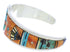 Southwestern Silver Sun Multicolor Inlay Cuff Bracelet MX27376