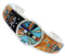 Southwestern Silver Sun Multicolor Inlay Cuff Bracelet MX27381