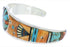 Southwestern Silver Sun Multicolor Inlay Cuff Bracelet MX27381