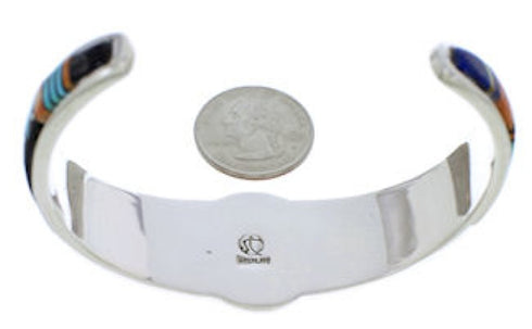 Sun Southwest Sterling Silver Multicolor Jewelry Cuff Bracelet MX27385