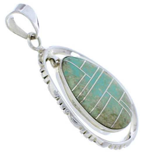 Silver Turquoise Inlay Jewelry Pendant PX30104