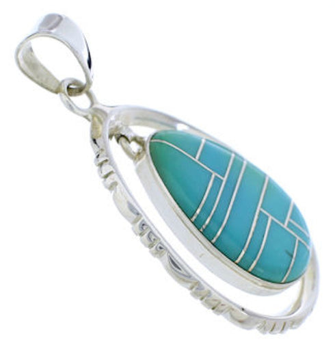Turquoise Jewelry Sterling Silver Southwestern Pendant PX30118