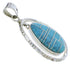 Turquoise Inlay Southwestern Silver Pendant Jewelry PX30124