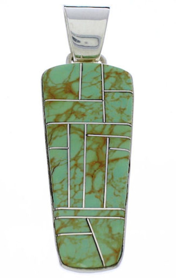 Sterling Silver Southwest Turquoise Inlay Pendant PX30134