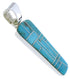 Turquoise Inlay Genuine Sterling Silver Pendant Jewelry PX30147