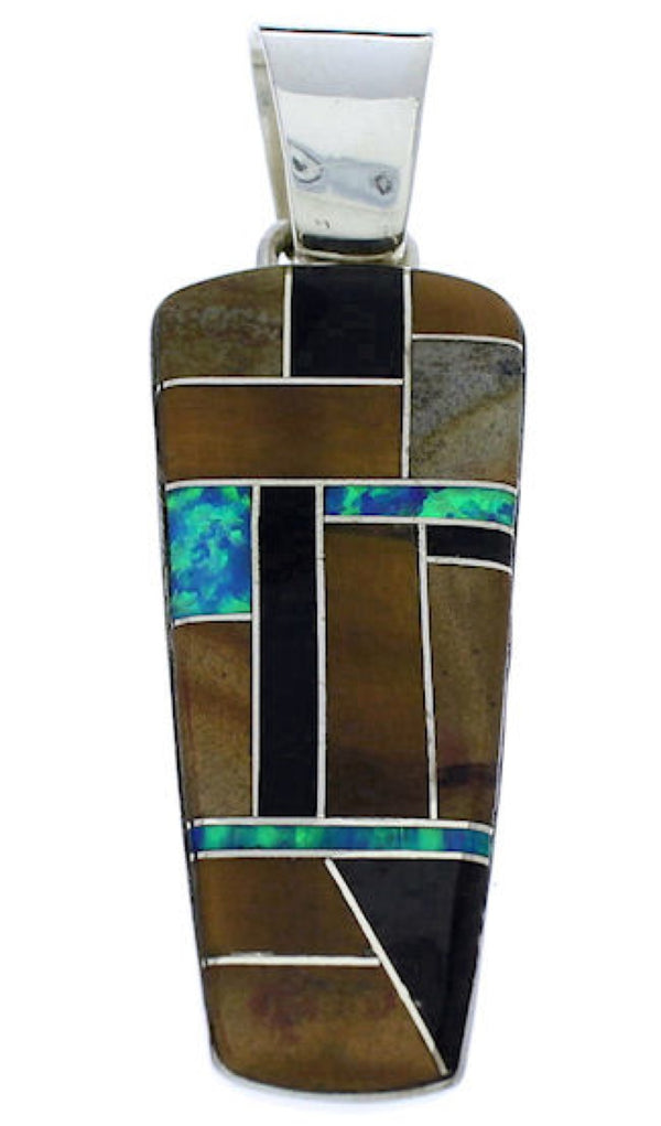 Silver Multicolor Southwestern Pendant Jewelry PX30151