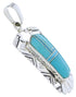 Sterling Silver Turquoise Inlay Pendant Jewelry PX30157