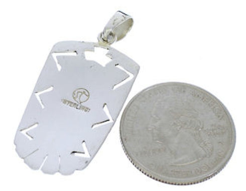 Sterling Silver Turquoise Inlay Pendant Jewelry PX30157