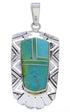 Silver Jewelry Turquoise Inlay Southwest Pendant PX30165