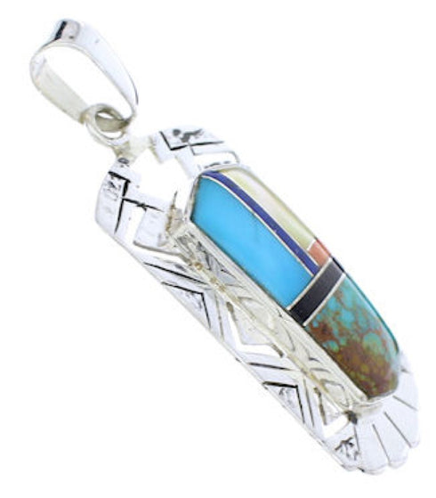 Genuine Sterling Silver Multicolor Southwest Pendant PX30175