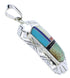 Multicolor Inlay Jewelry Southwestern Sterling Silver Pendant PX30176