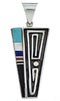 Multicolor Inlay Southwest Genuine Sterling Silver Pendant PX30287