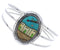 Native American Village Design Multicolor Silver Cuff Bracelet MX27453