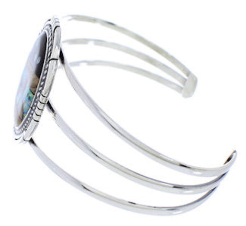 Silver Native American Design Multicolor Cuff Bracelet MX27476