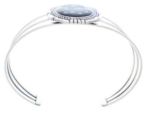 Silver Native American Design Multicolor Cuff Bracelet MX27476