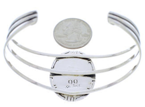 Silver Native American Design Multicolor Cuff Bracelet MX27476