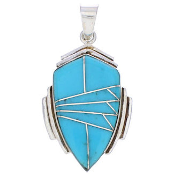 Sterling Silver And Turquoise Southwestern Pendant EX29638