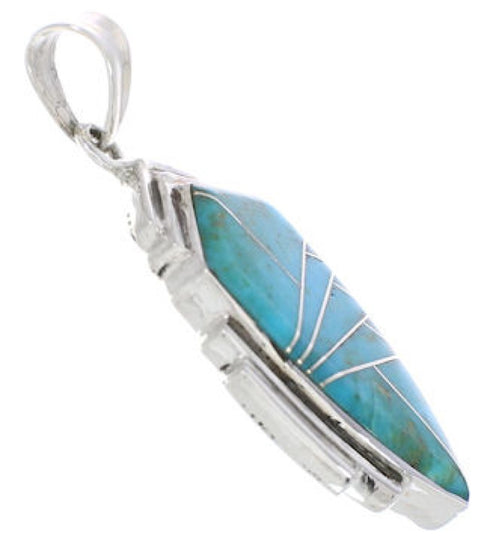 Genuine Sterling Silver Turquoise Southwest Pendant EX29639