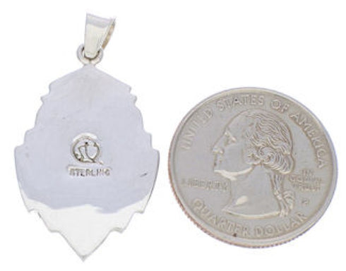 Southwest Sterling Silver Turquoise Inlay Pendant EX29641