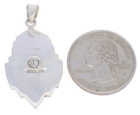 Sterling Silver And Turquoise Inlay Pendant Jewelry EX29642