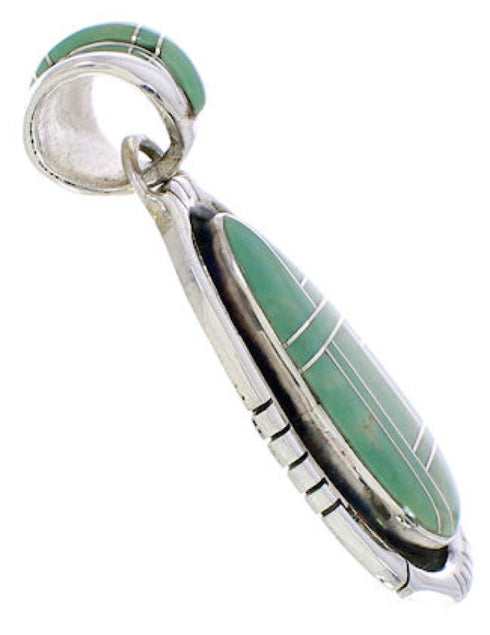 Genuine Sterling Silver And Turquoise Slide Pendant EX29670