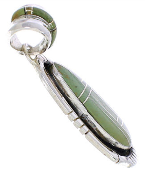 Turquoise Southwestern Silver Slide Pendant EX29671