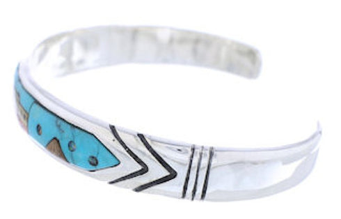 Native American Design Multicolor Sterling Silver Bracelet MX27564