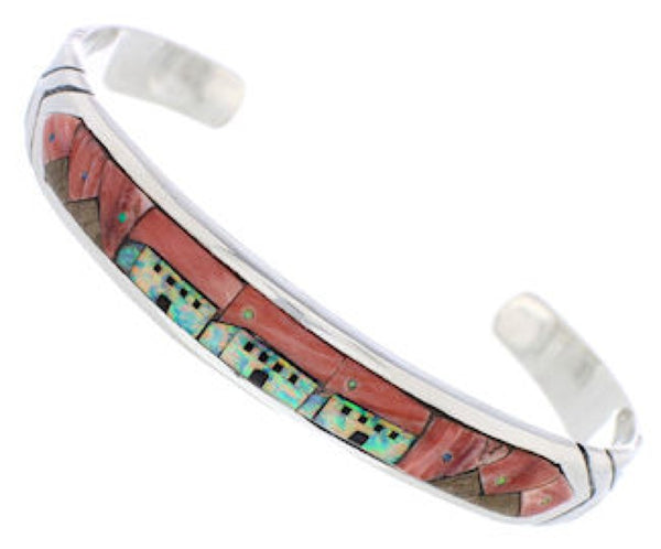 Silver Native American Design Turquoise Multicolor Bracelet MX27584
