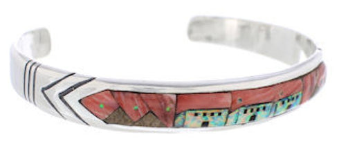 Silver Native American Design Turquoise Multicolor Bracelet MX27584