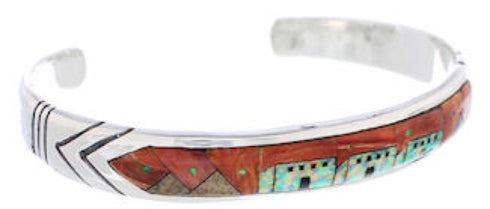 Silver Native American Design Turquoise Multicolor Bracelet MX27590