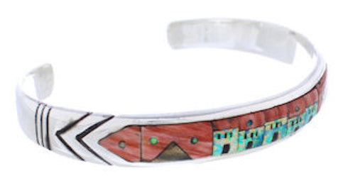 Multicolor Native American Village Design Cuff Bracelet MX27592