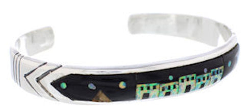 Multicolor Native American Village Design Cuff Bracelet MX27596