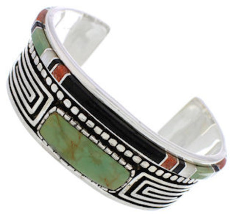 Water Wave Multicolor Sterling Silver Cuff Bracelet MX27546