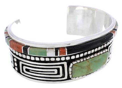 Water Wave Multicolor Sterling Silver Cuff Bracelet MX27546