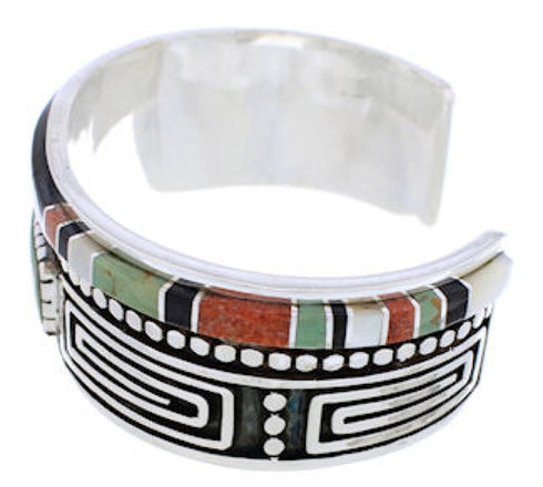 Water Wave Multicolor Sterling Silver Cuff Bracelet MX27546