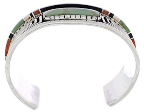 Water Wave Multicolor Sterling Silver Cuff Bracelet MX27546