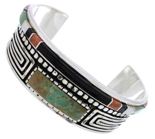 Water Wave Multicolor Sterling Silver Cuff Bracelet MX27559