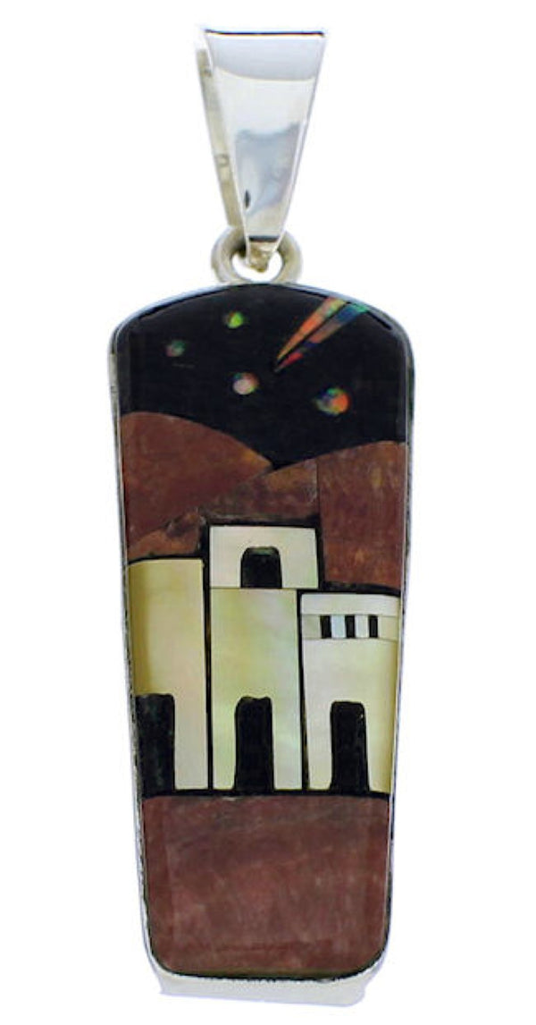 Native American Village Or Pueblo Design Multicolor Pendant PX29748
