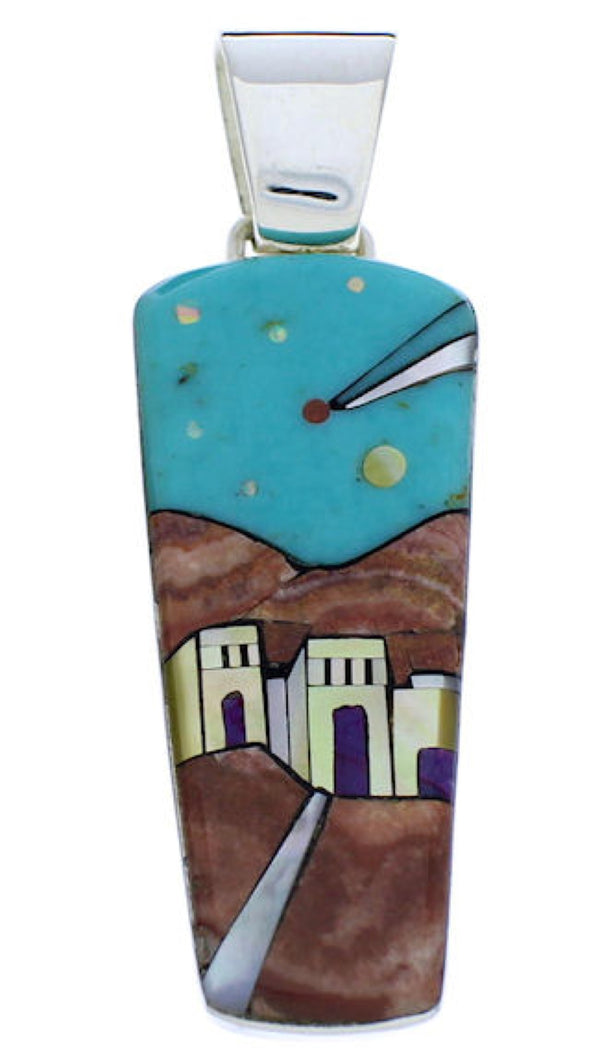 Native American Design Multicolor Silver Pendant Jewelry PX29760