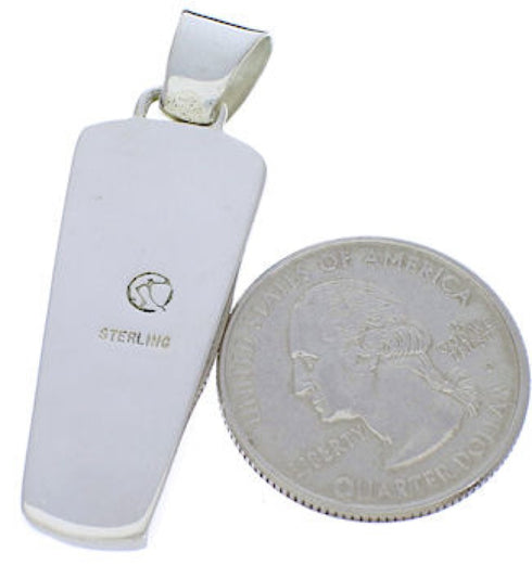 Silver Native American Village Design Multicolor Pendant PX29761